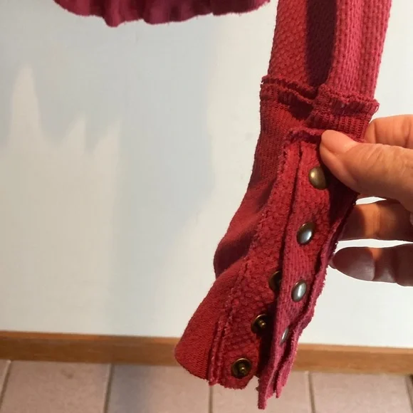 We The Free Red Fitted Ribbed Long Sleeve Top - Picture 6 of 6